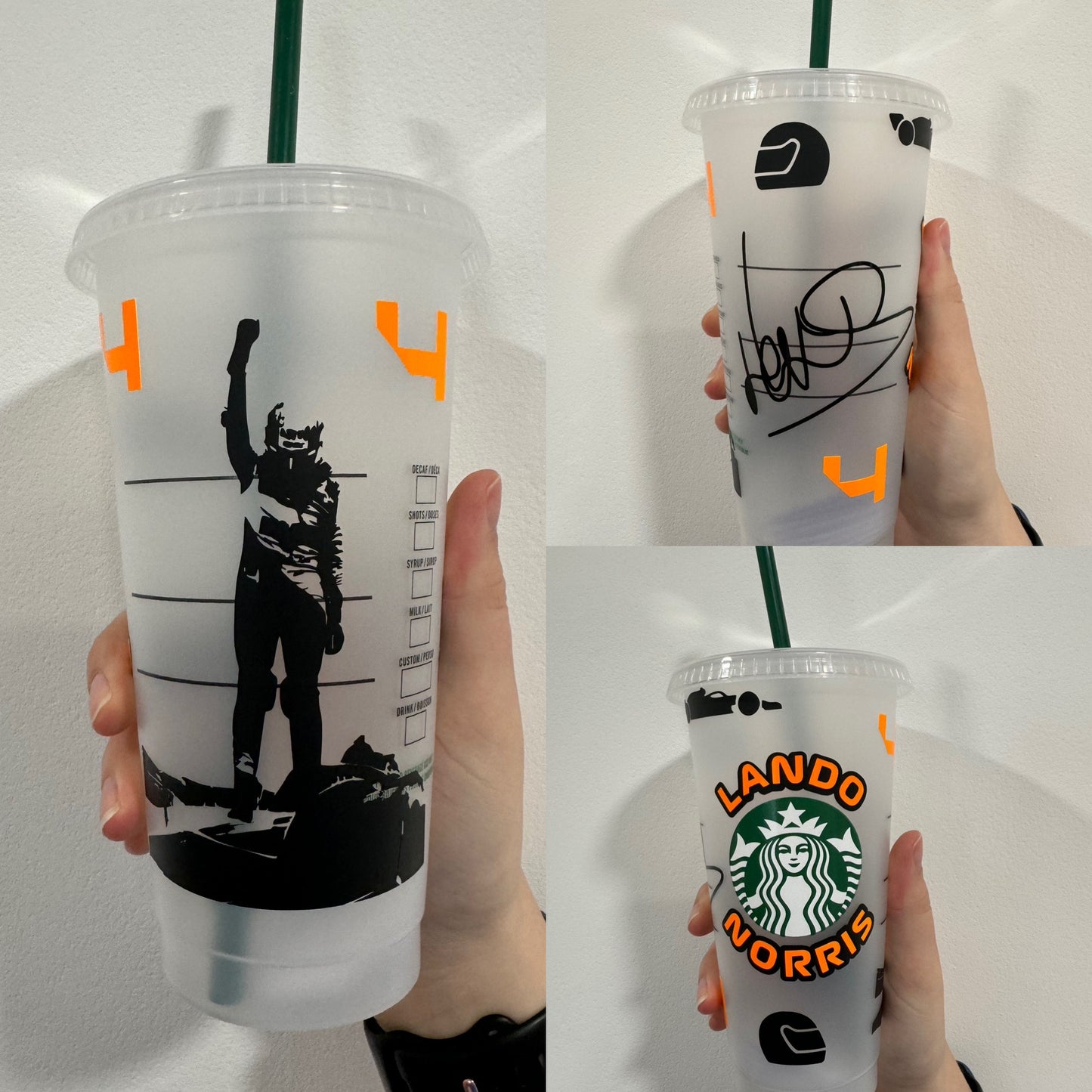 Lando Norris first win car silhouette inspired Starbucks tumbler