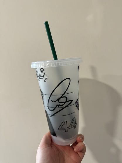 Lewis hamilton 2024 silhouette inspired Starbucks tumbler