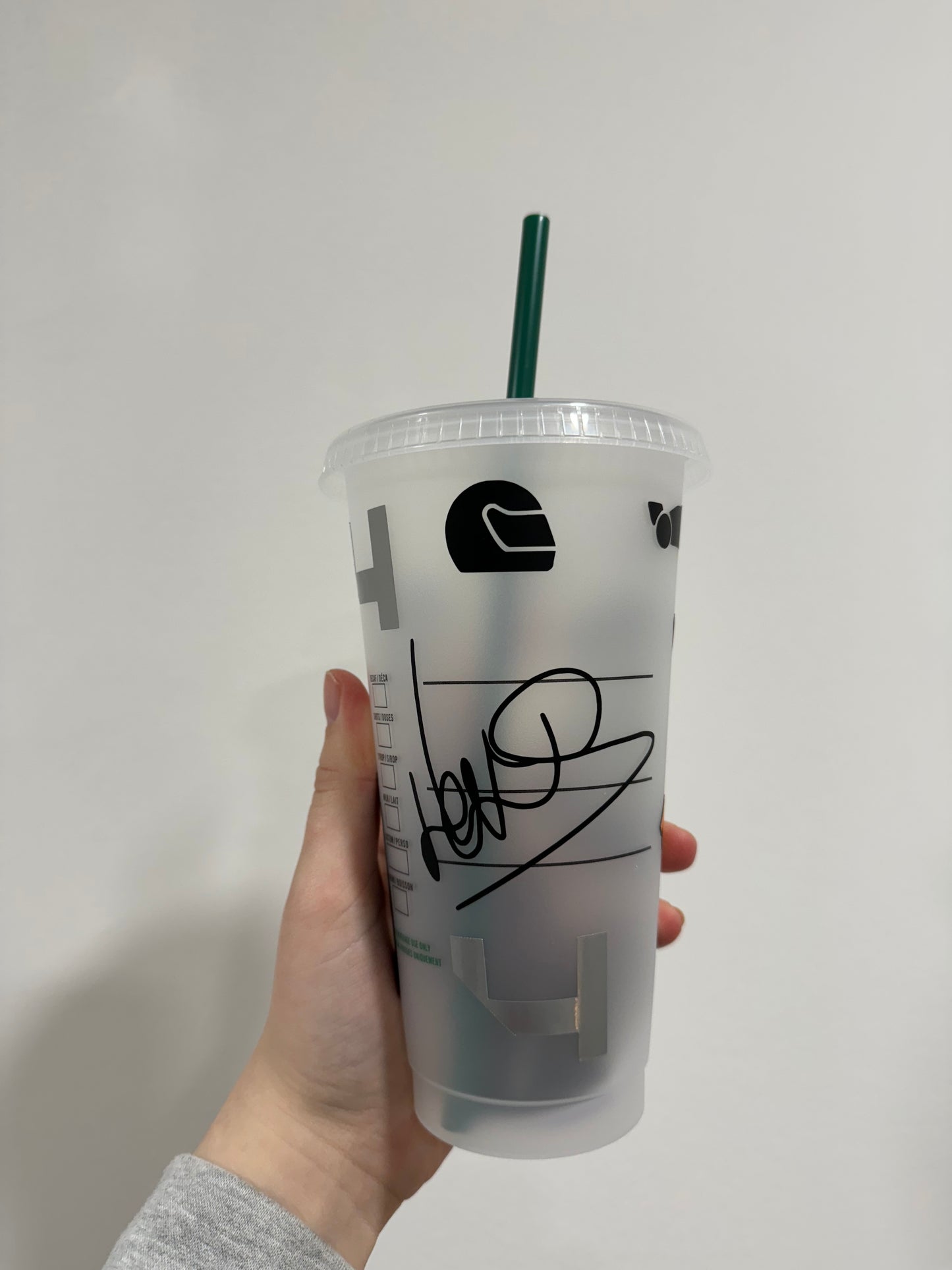 Lando Norris 2024 silhouette inspired Starbucks tumbler