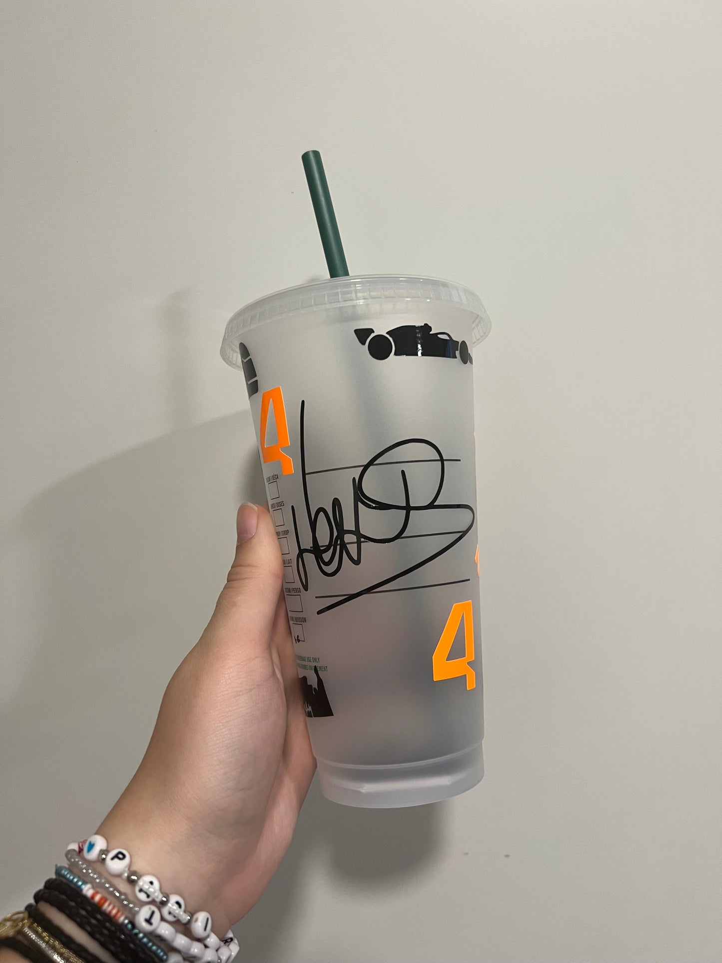 Lando Norris 2023 silhouette inspired Starbucks tumbler