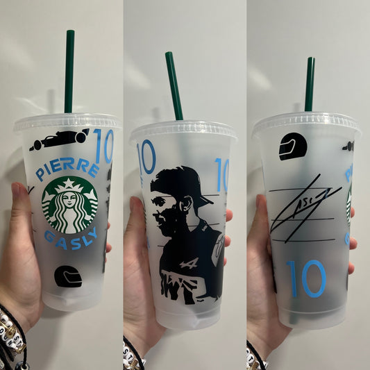 Pierre gasly silhouette inspired Starbucks tumbler