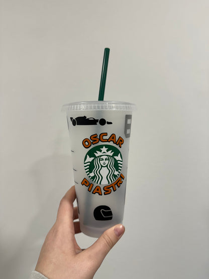 Oscar piastri 2024 2 silhouette inspired Starbucks tumbler