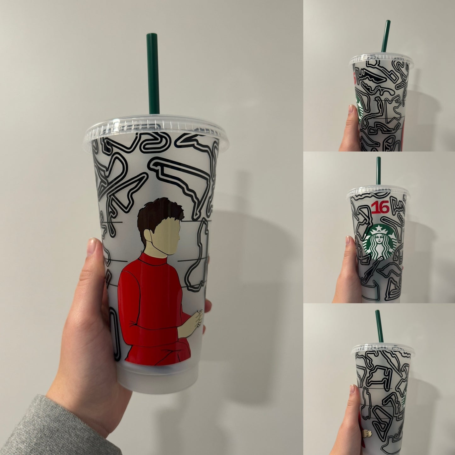 Charles leclerc  track inspired Starbucks tumbler