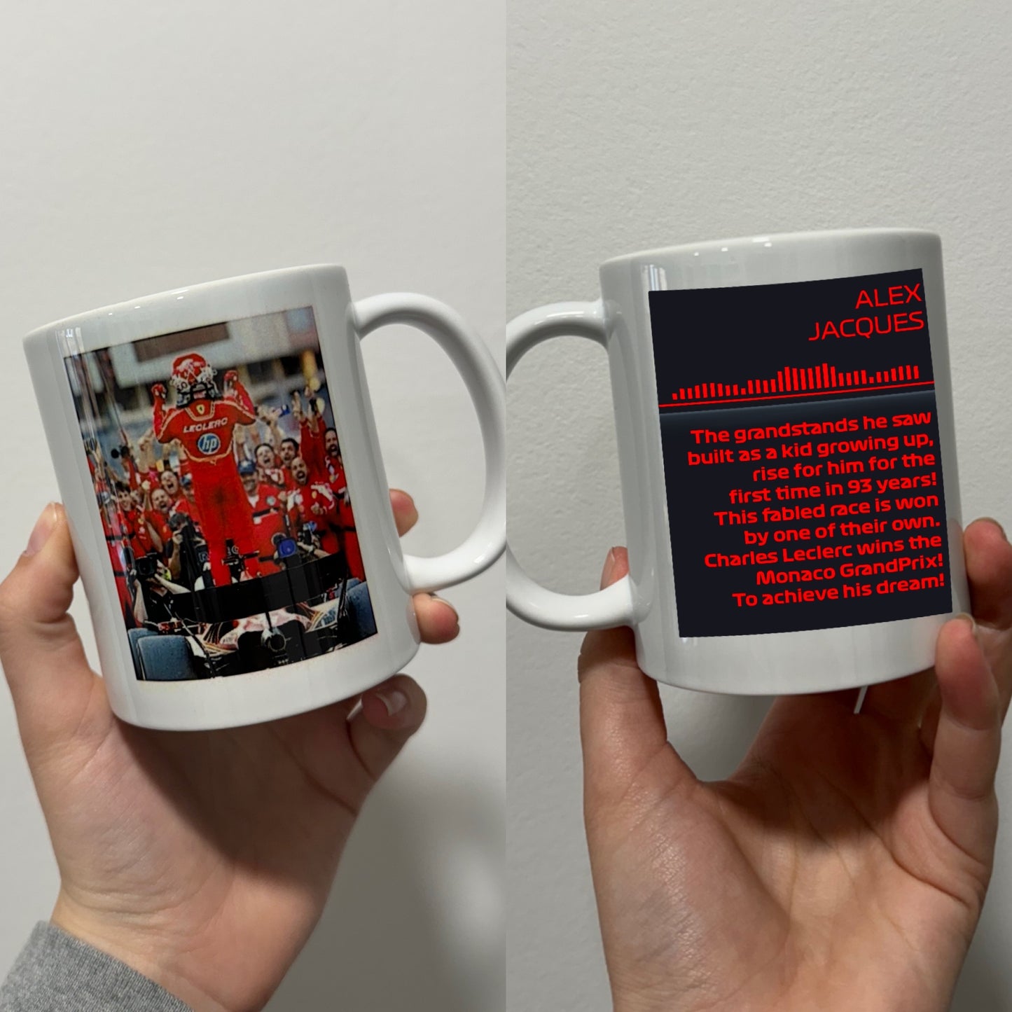 Charles Leclerc monaco home win quote themed mug