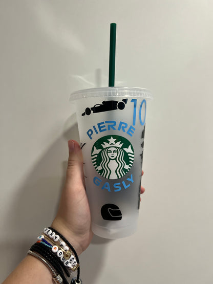 Pierre gasly silhouette inspired Starbucks tumbler