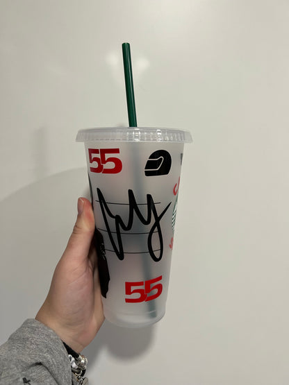 Carlos sainz design 2 silhouette inspired Starbucks tumbler