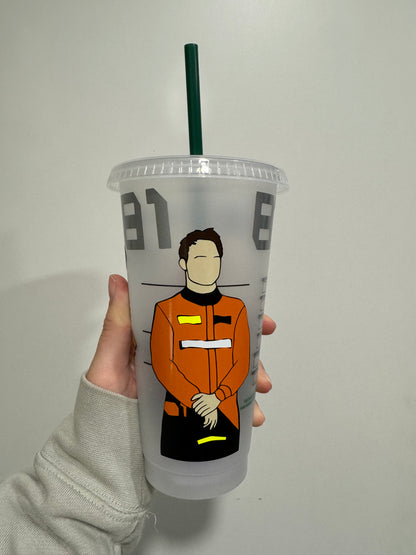 Oscar Piastri win 2024 inspired Starbucks tumbler.