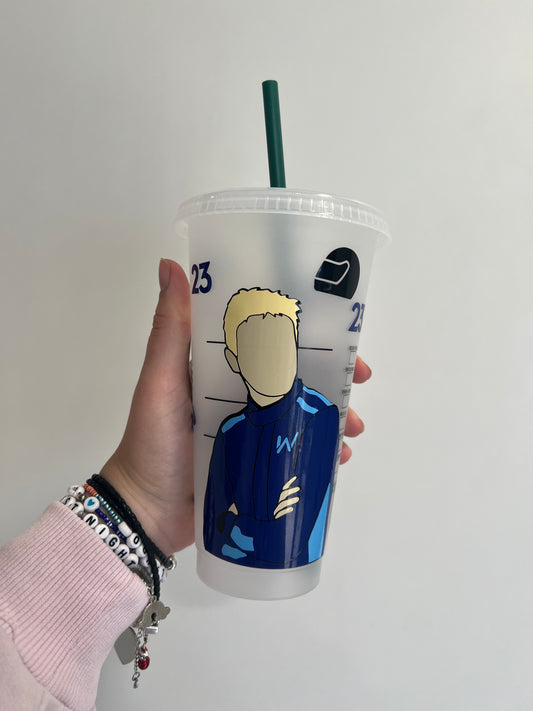 Alex Albon 2023 inspired Starbucks tumbler