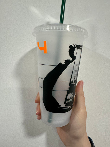 Lando Norris first win trophy silhouette inspired Starbucks tumbler