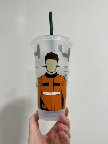 Lando Norris 2024 inspired Starbucks tumbler.