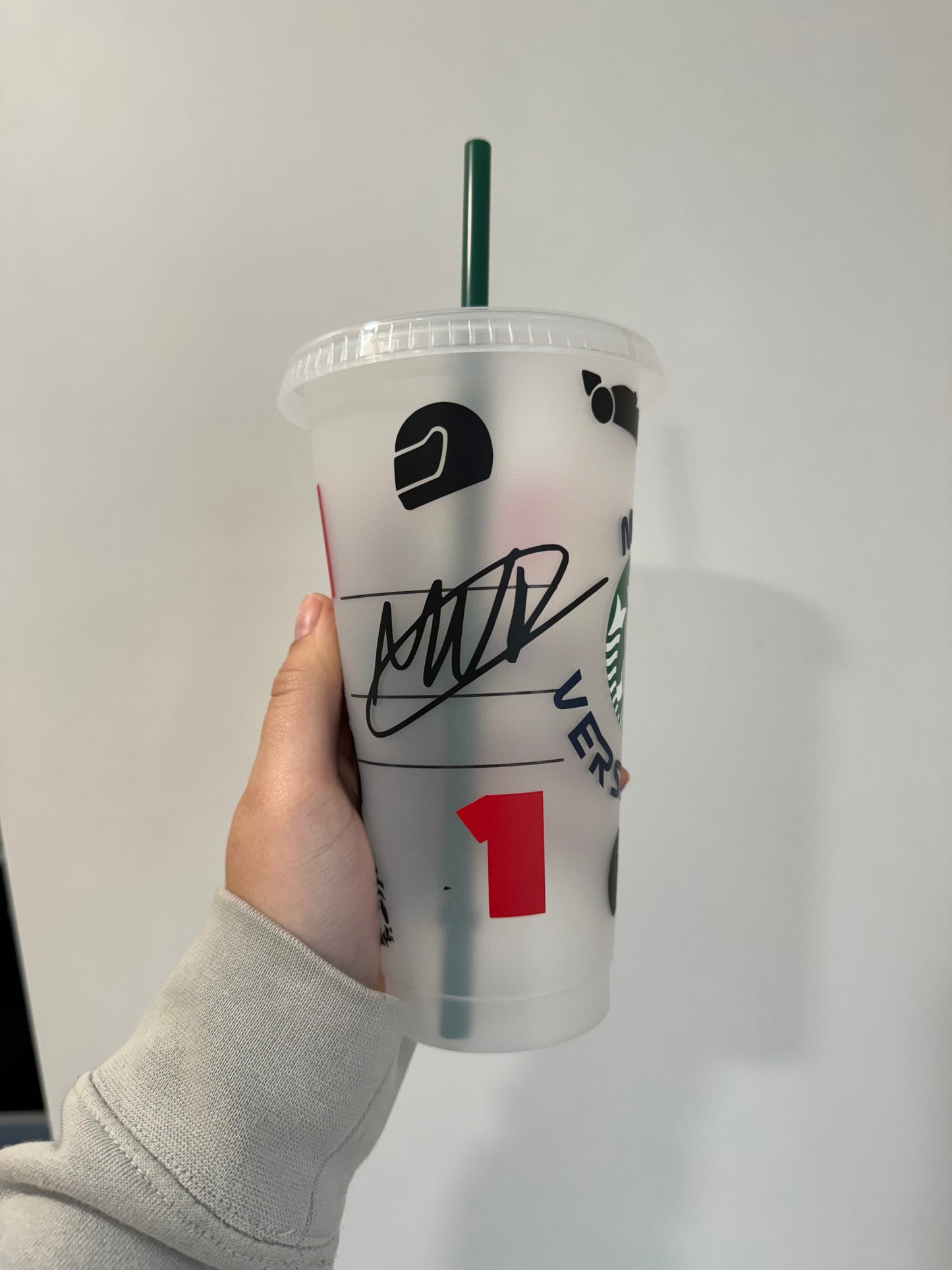 Max Verstappen silhouette 2024 2 inspired Starbucks tumbler