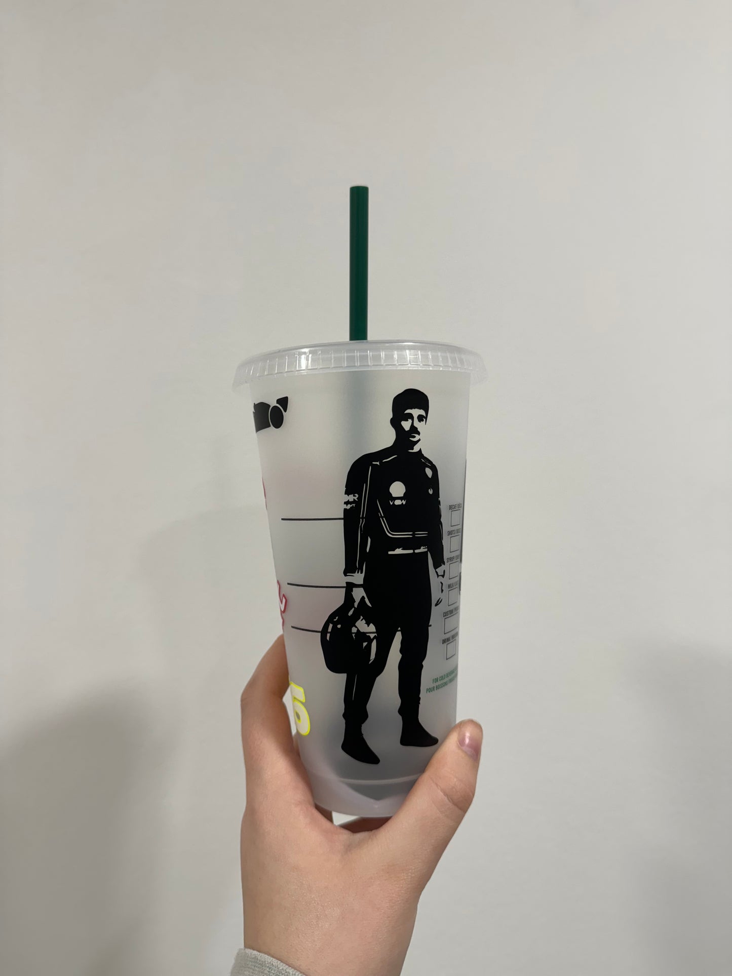 Carlos sainz and Charles Leclerc silhouette inspired Starbucks tumbler