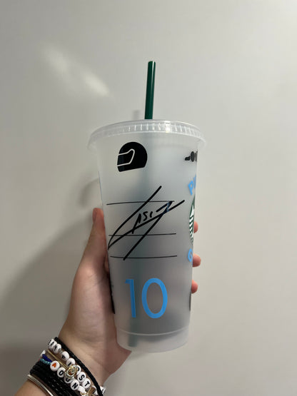 Pierre gasly silhouette inspired Starbucks tumbler