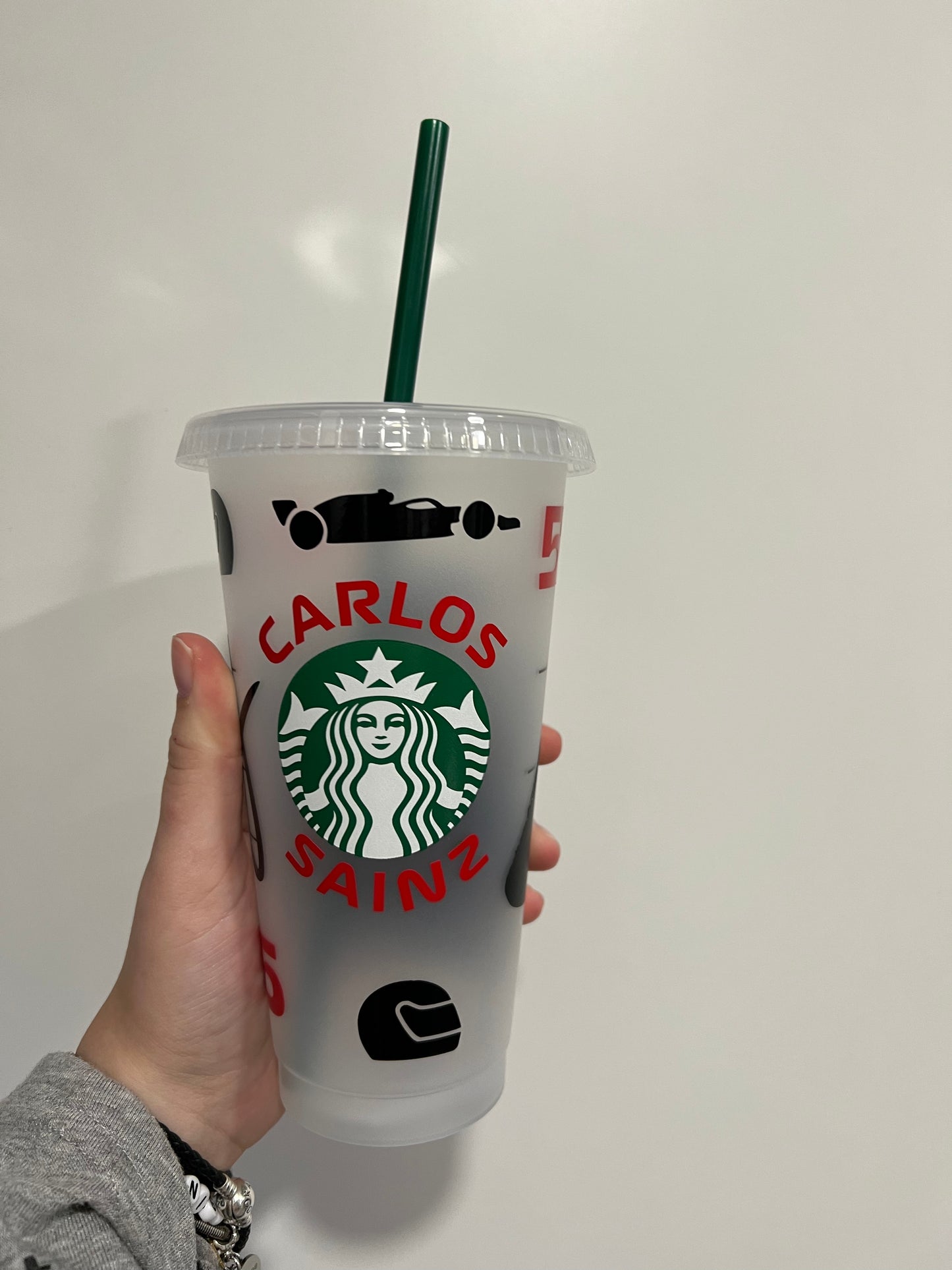 Carlos sainz design 2 silhouette inspired Starbucks tumbler