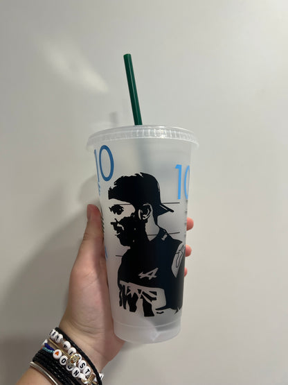 Pierre gasly silhouette inspired Starbucks tumbler