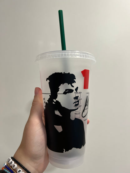 Max Verstappen silhouette inspired Starbucks tumbler