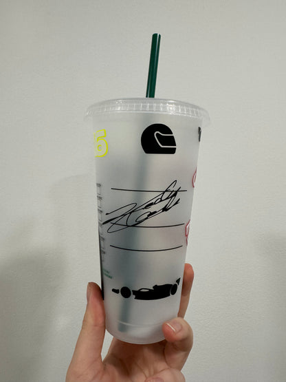 Charles leclerc 2024 2 silhouette inspired Starbucks tumbler