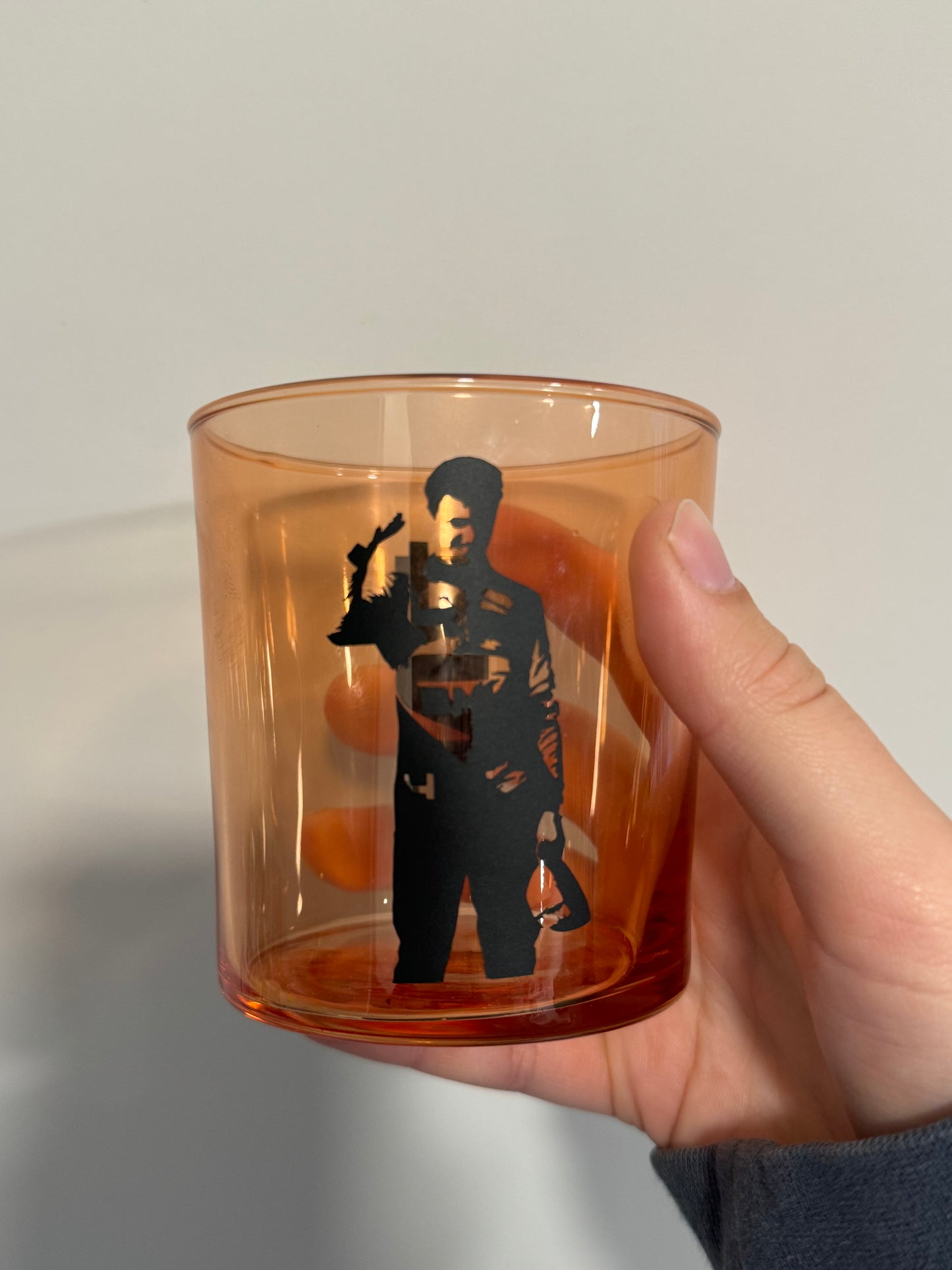 Lando Norris silhouette inspired glass tumbler