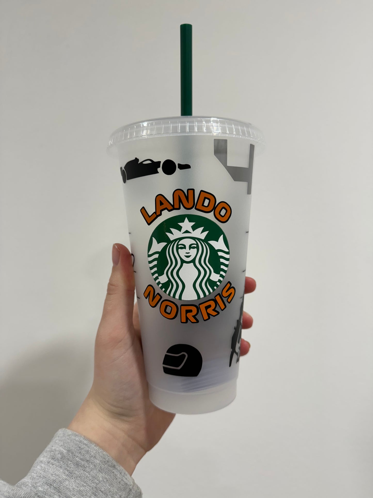 Lando Norris 2024 silhouette inspired Starbucks tumbler