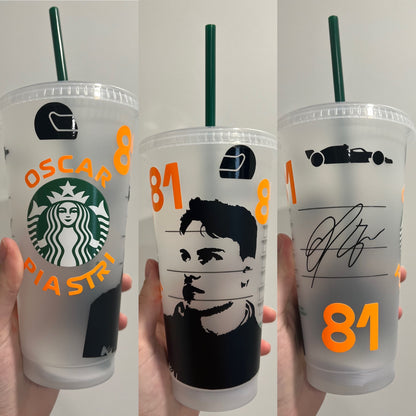 Oscar piastri silhouette inspired Starbucks tumbler