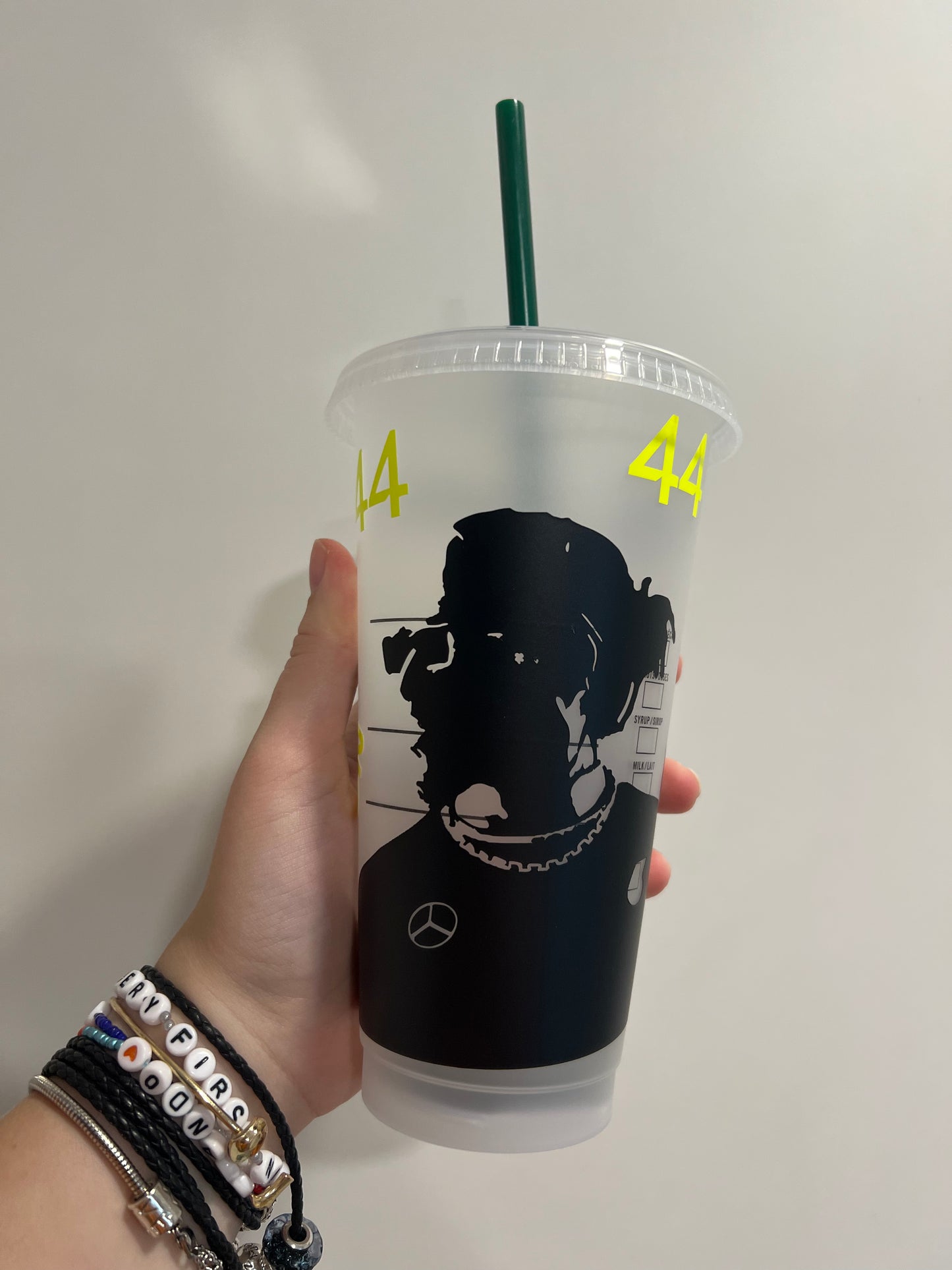 Lewis hamilton silhouette inspired Starbucks tumbler