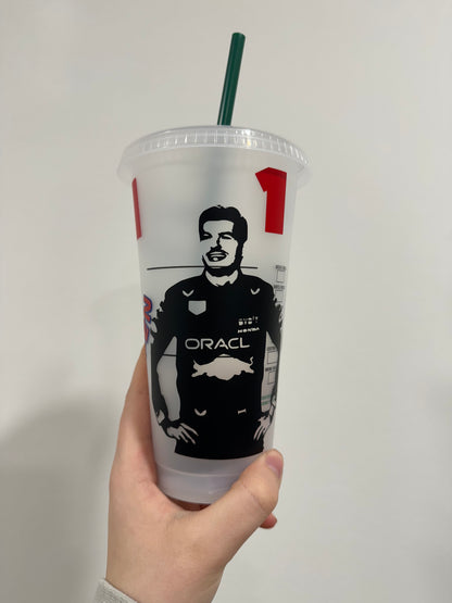 Max Verstappen 2024 silhouette inspired Starbucks tumbler