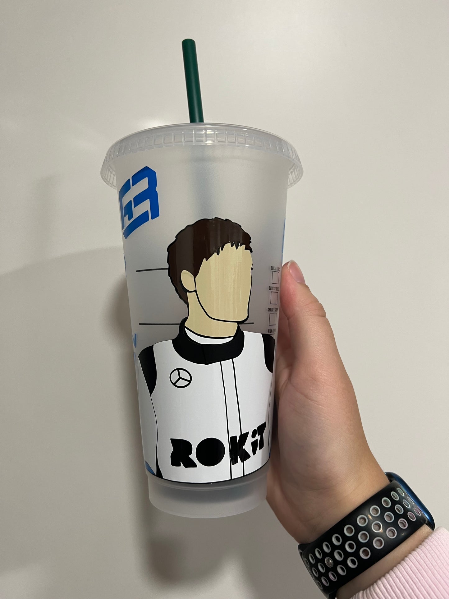 George Russell 2019 rookie Starbucks inspired tumbler