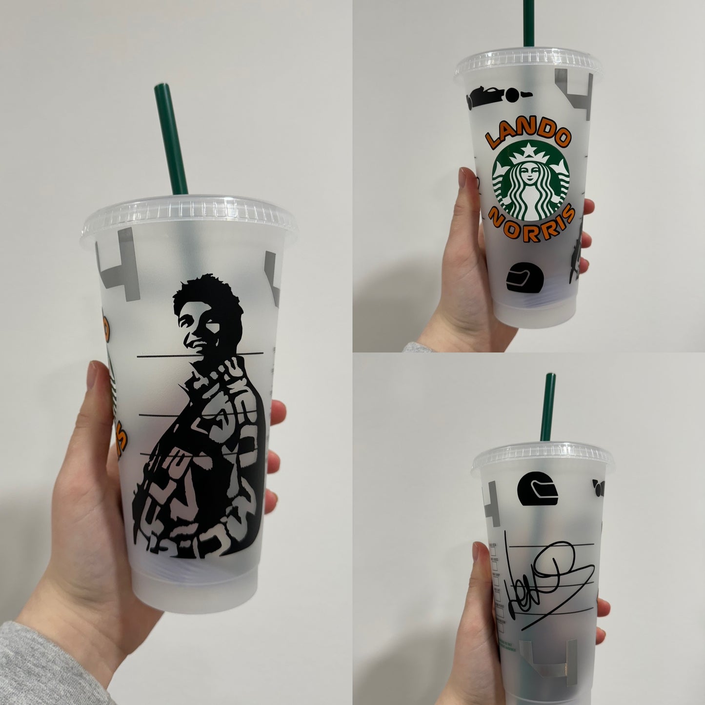 Lando Norris 2024 silhouette inspired Starbucks tumbler