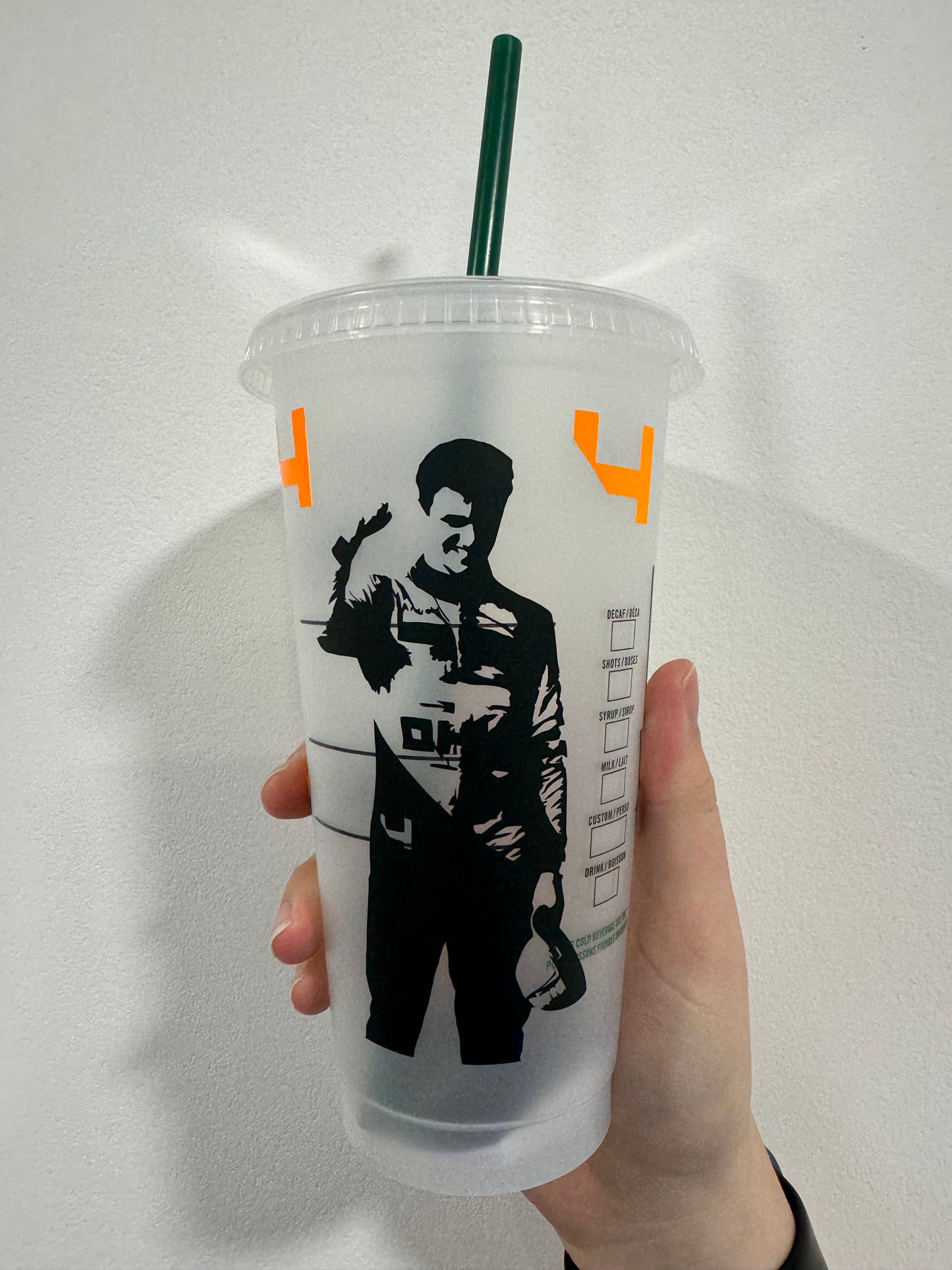 Lando Norris first win podium silhouette inspired Starbucks tumbler