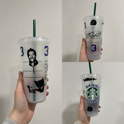 Daniel ricciardo 2024 silhouette inspired Starbucks tumbler