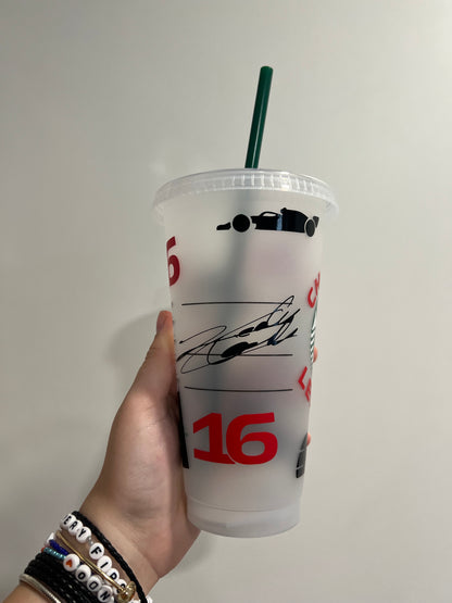 Charles leclerc silhouette inspired Starbucks tumbler