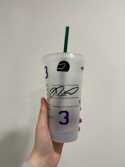 Daniel ricciardo 2024 silhouette inspired Starbucks tumbler