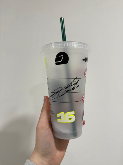 Charles leclerc 2024 silhouette inspired Starbucks tumbler