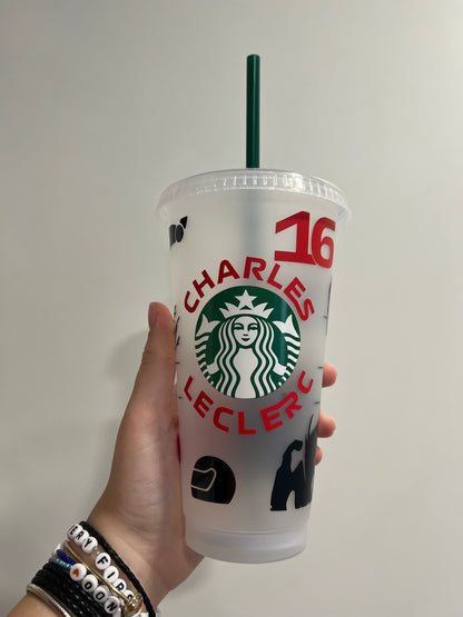 Charles leclerc silhouette inspired Starbucks tumbler