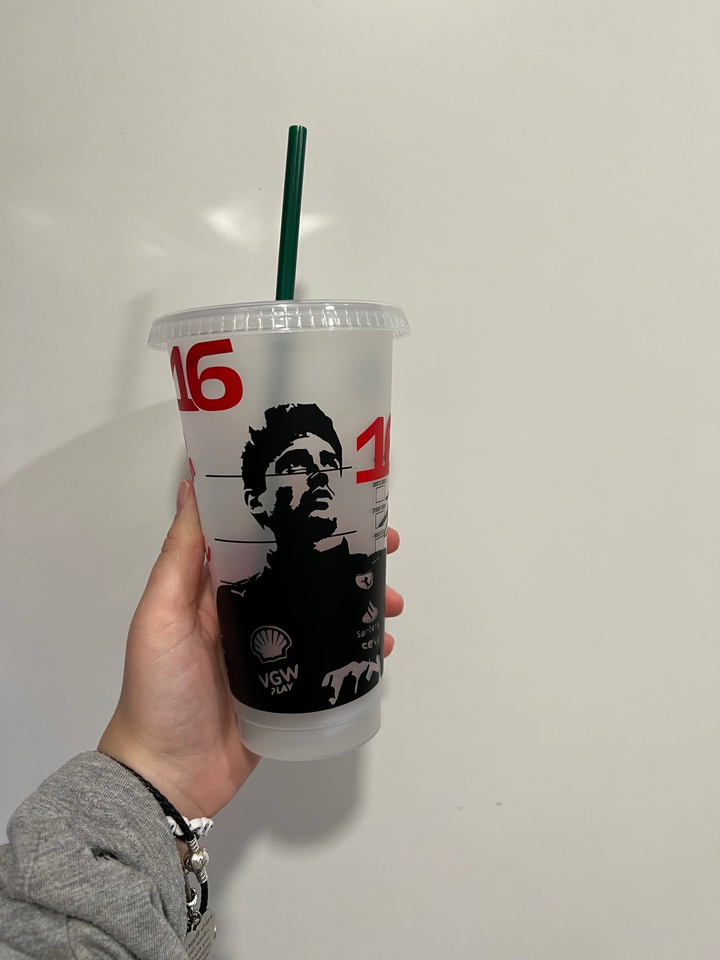 Charles leclerc picture design 2 silhouette inspired Starbucks tumbler