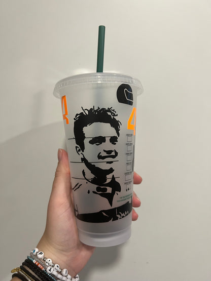 Lando Norris 2023 silhouette inspired Starbucks tumbler