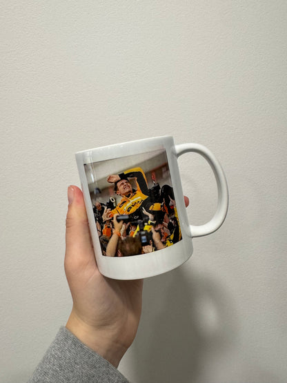 Lando norris first win quote themed mug