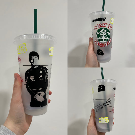 Charles leclerc 2024 silhouette inspired Starbucks tumbler