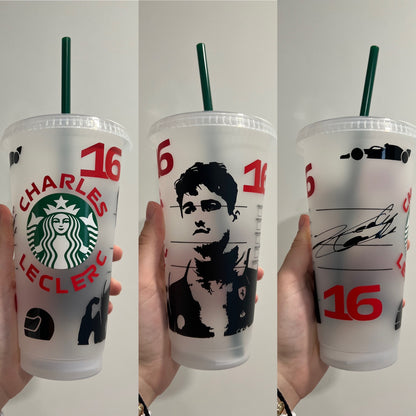 Charles leclerc silhouette inspired Starbucks tumbler