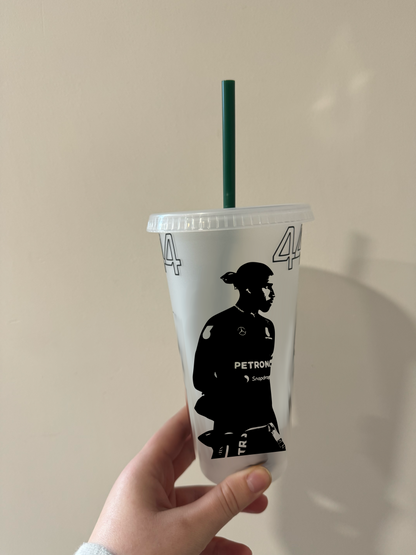 Lewis hamilton 2024 silhouette fireproof inspired Starbucks tumbler