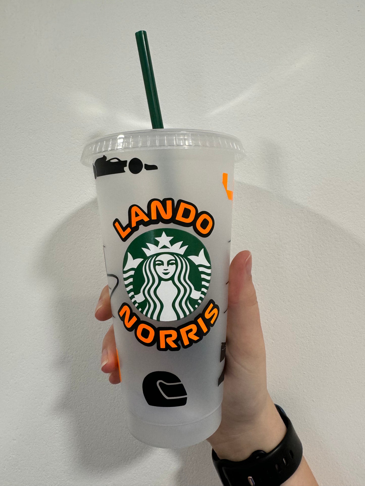 Lando Norris first win car silhouette inspired Starbucks tumbler