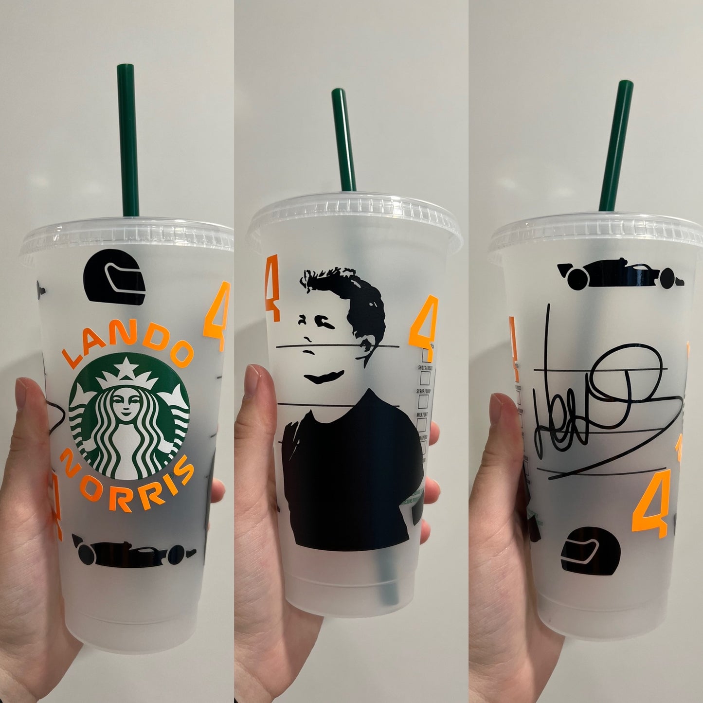 Lando Norris silhouette inspired Starbucks tumbler