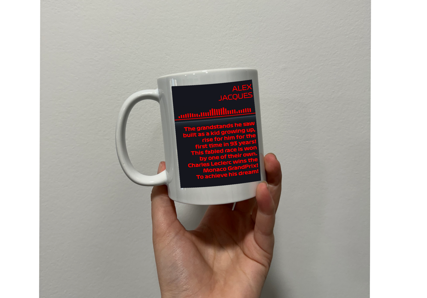 Charles Leclerc monaco home win quote themed mug