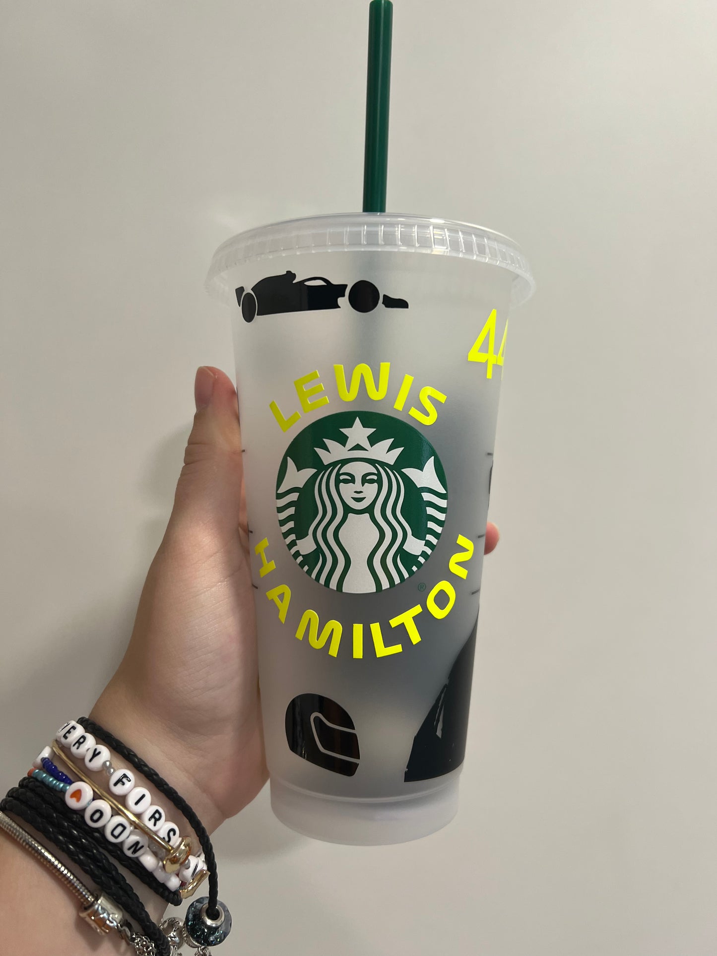 Lewis hamilton silhouette inspired Starbucks tumbler