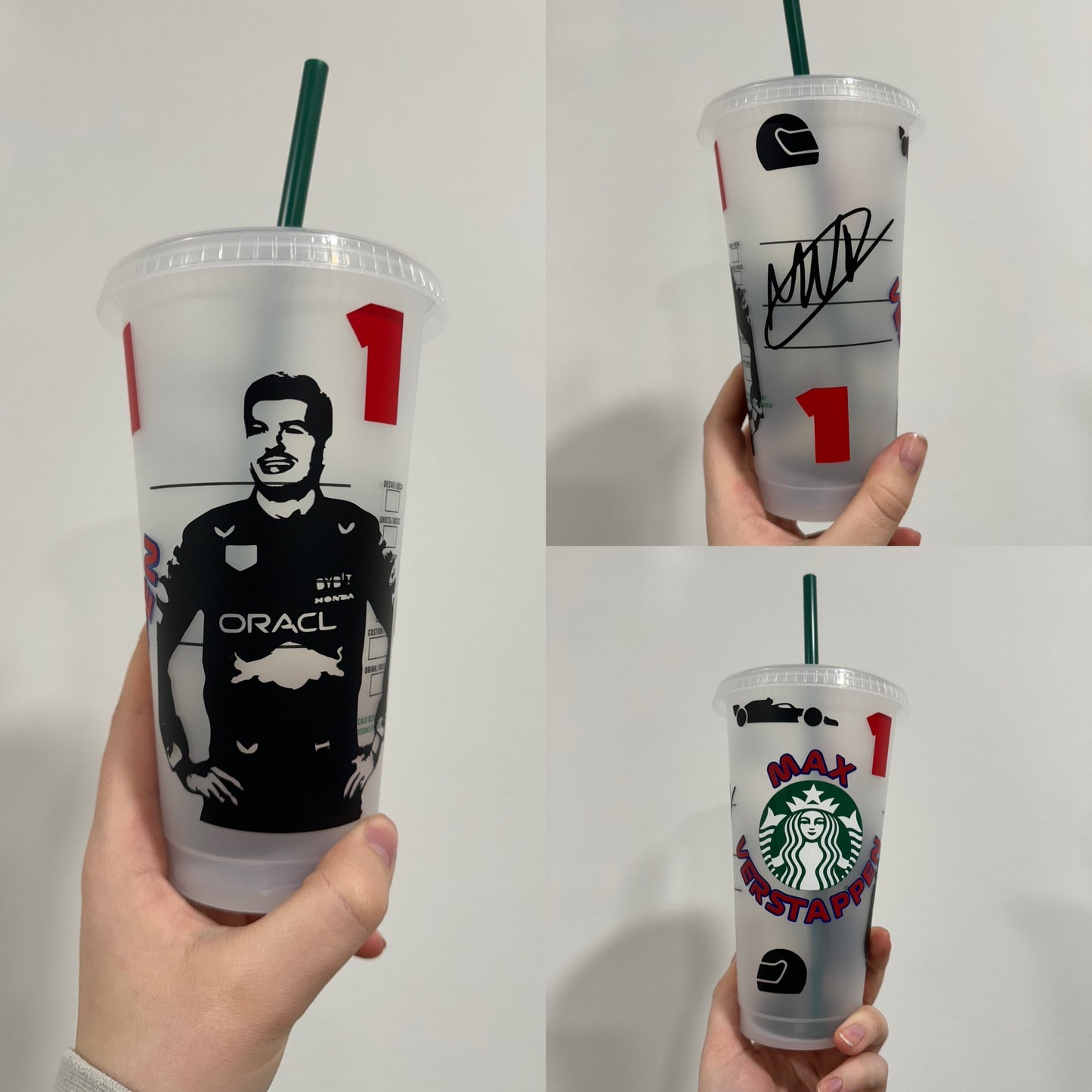 Max Verstappen 2024 silhouette inspired Starbucks tumbler