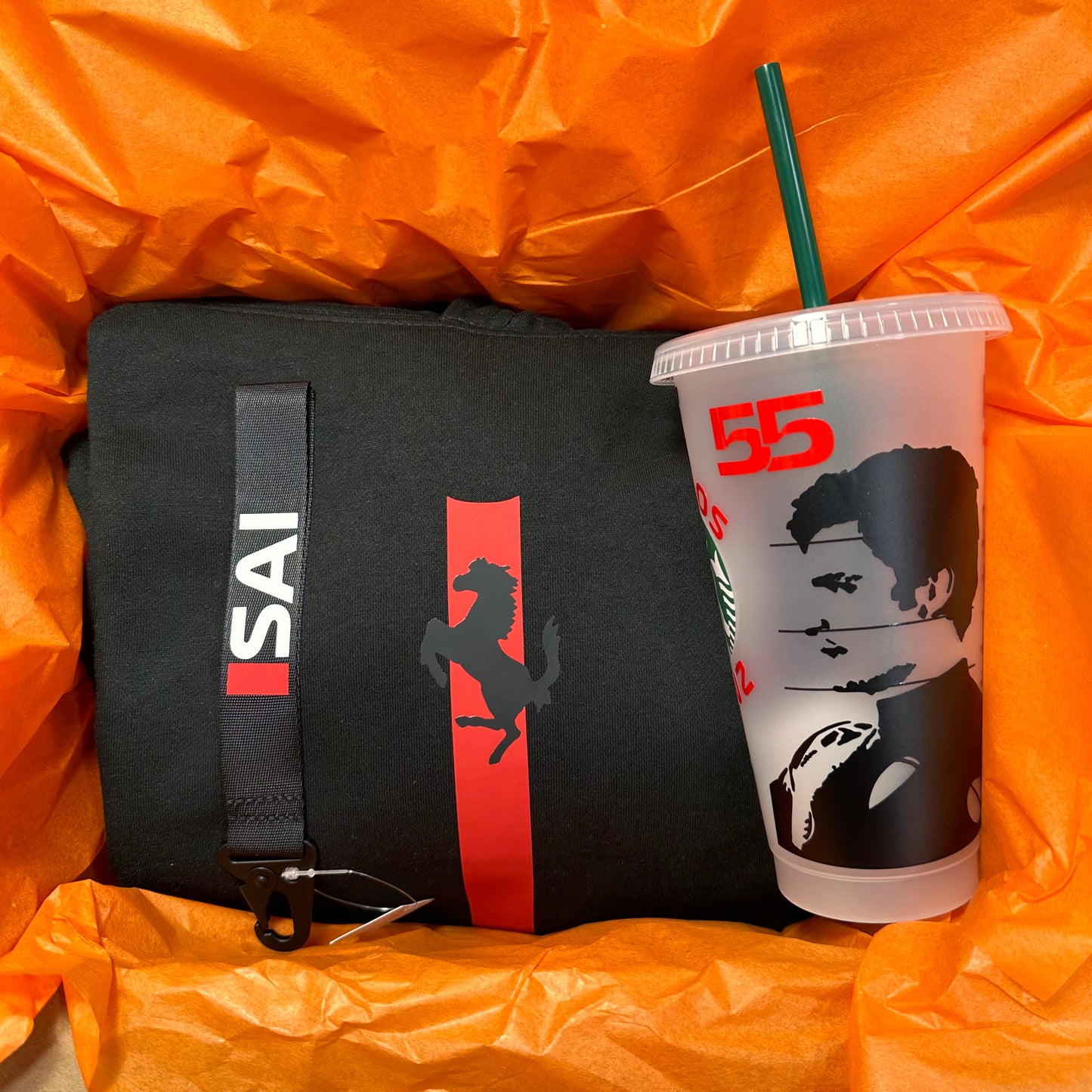 Carlos sainz silhouette inspired gift set - Hoodie and Tumbler