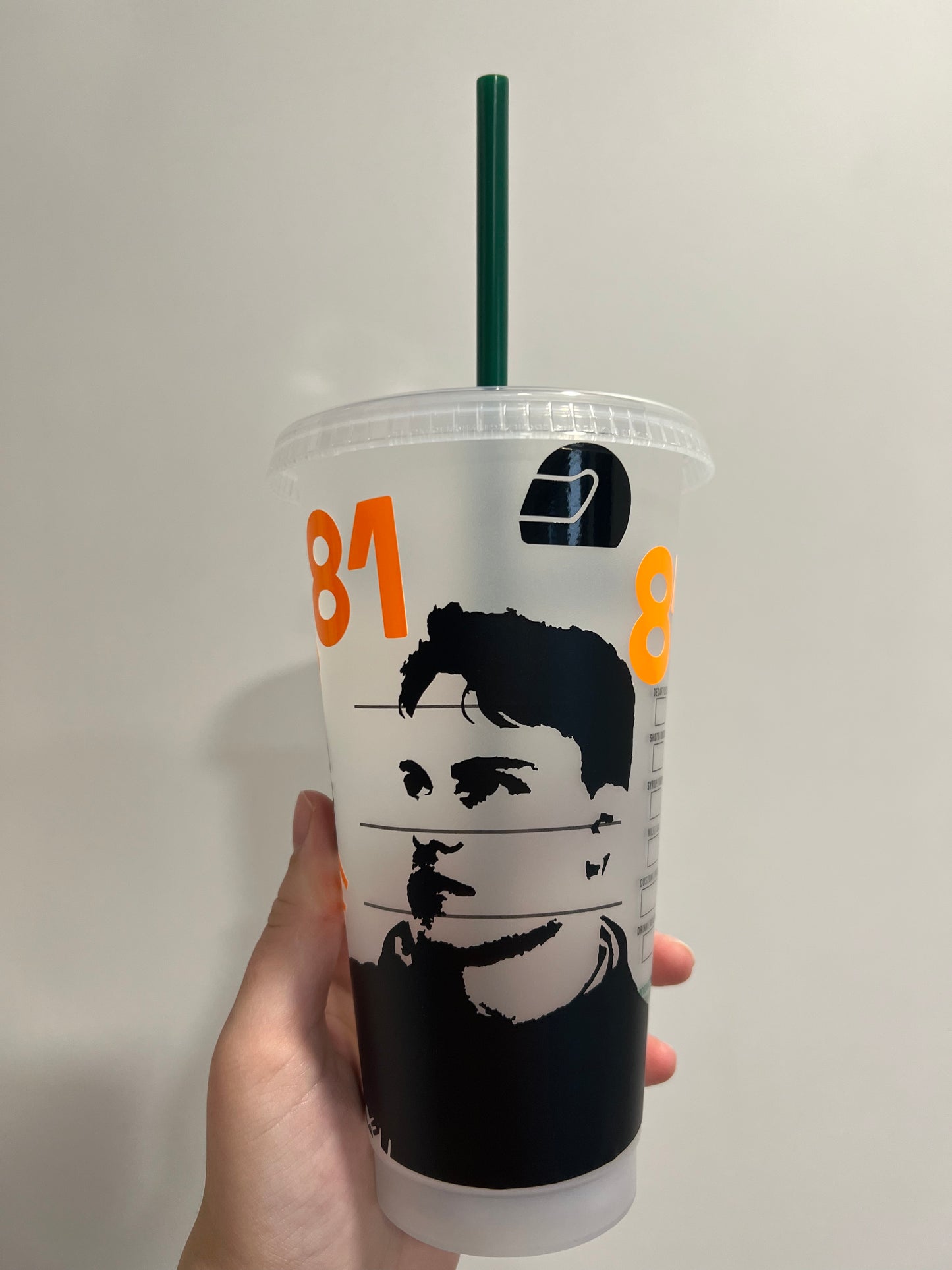 Oscar piastri silhouette inspired Starbucks tumbler