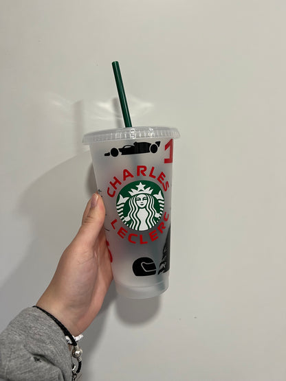 Charles leclerc picture design 2 silhouette inspired Starbucks tumbler