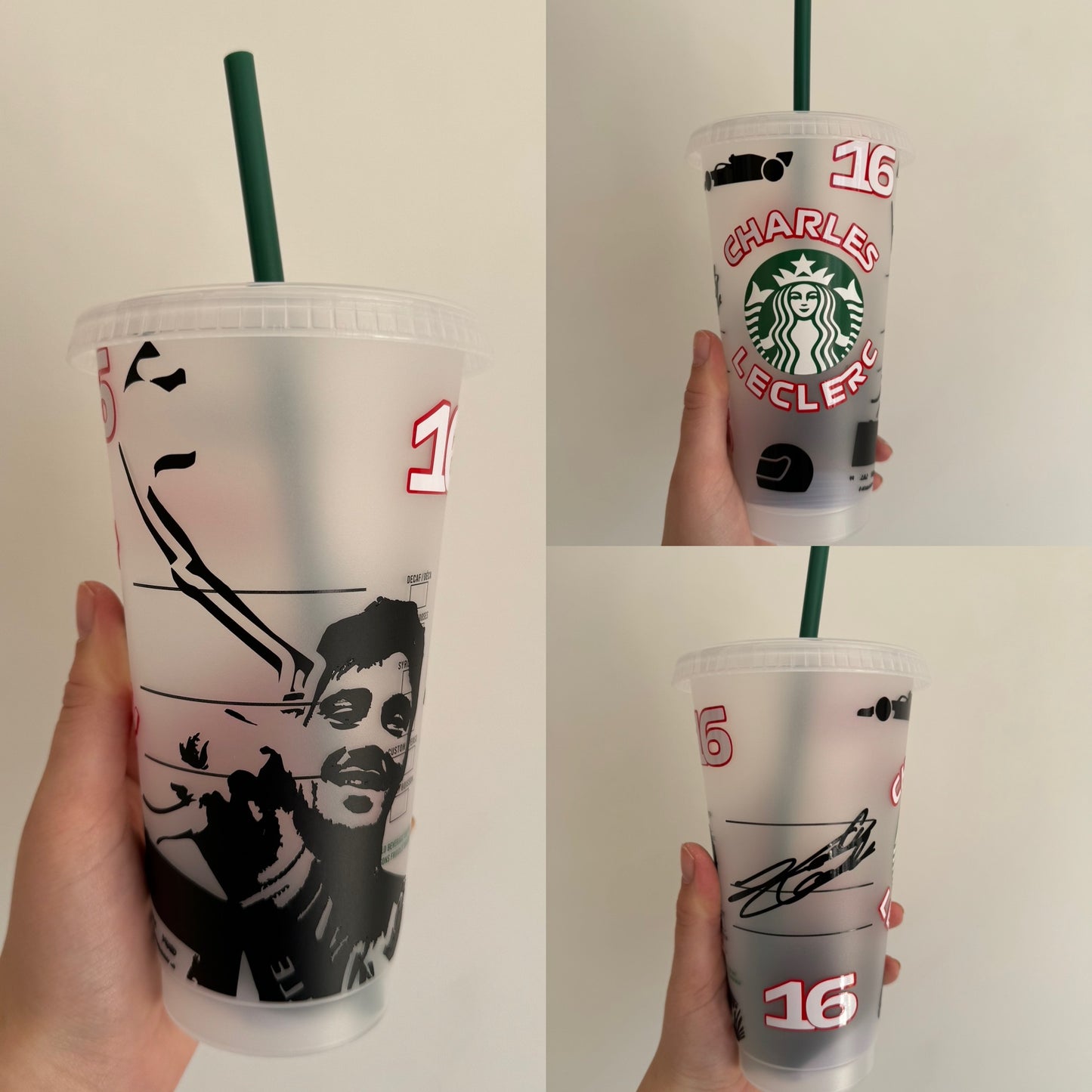 Charles Leclerc 2024 Monaco win silhouette inspired Starbuck tumbler