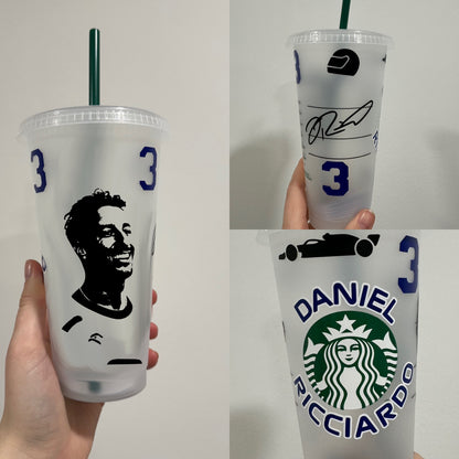 Daniel ricciardo 2024 silhouette interview inspired Starbucks tumbler